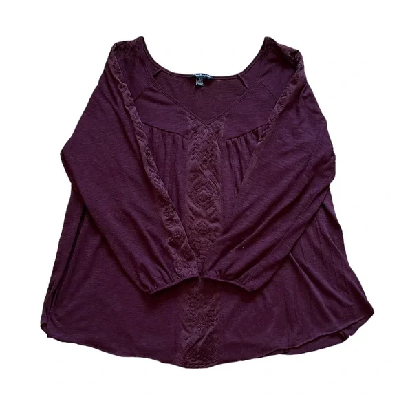 American Eagle Purple V-Neck Top | Women’s XL - Picture 2 of 7
